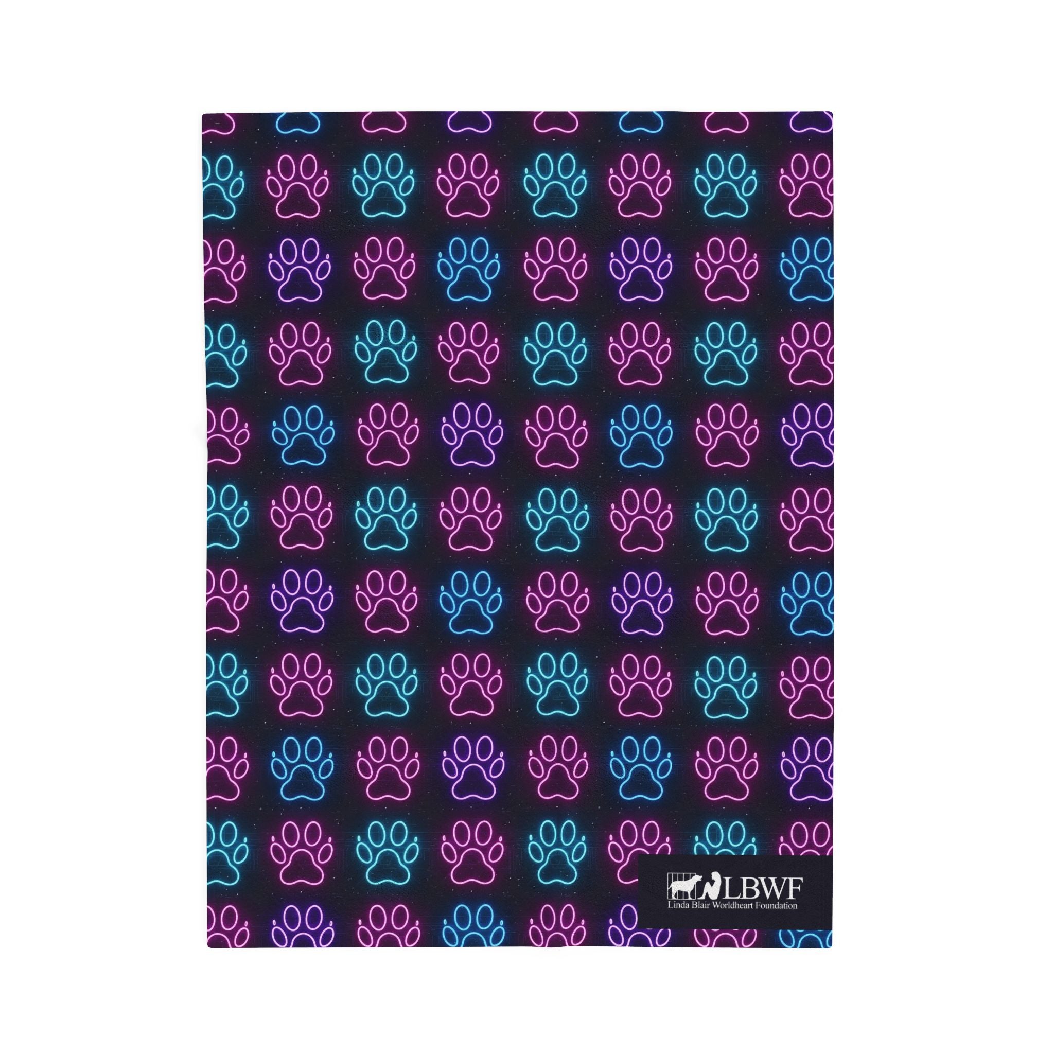 Neon Paw Print Pet Blanket