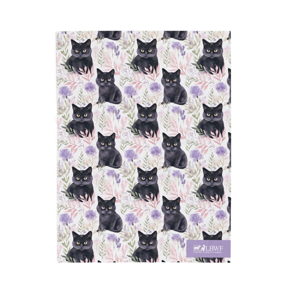 Velveteen Pastel Black Cats Plush Blanket for Cat