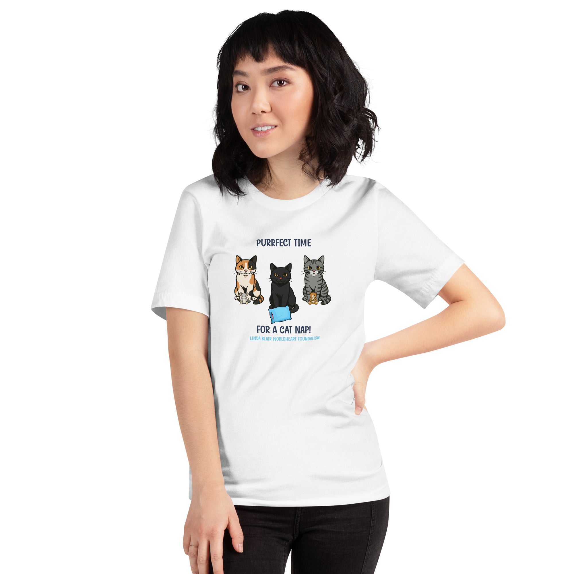 Purrfect Time For A Catnap Unisex t-shirt – Linda Blair Worldheart